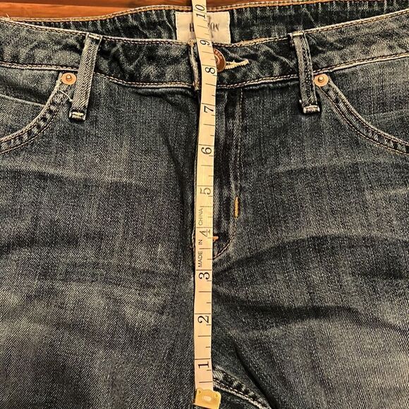 Hudson Cuffed Short Blue Denim Distressed Shorts Festival Concert Beach - Picture 5 of 12